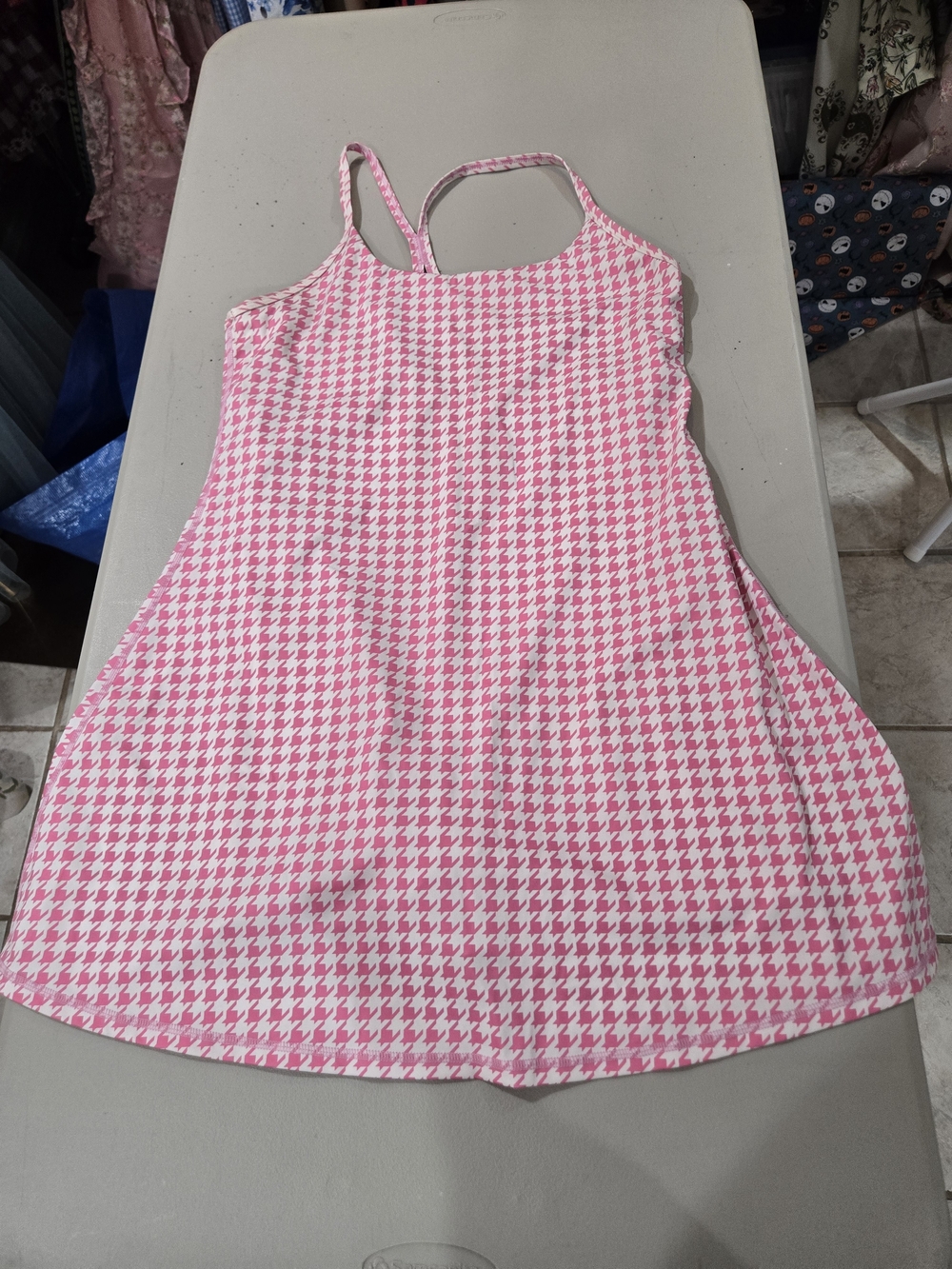 HALARA Pink & White Houndstooth Mini Dress
